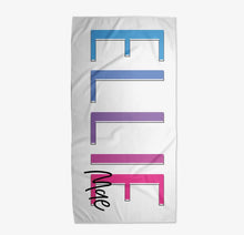 Load image into Gallery viewer, Personalized name and middle name beach towel - Preorder (two weeks from order date)