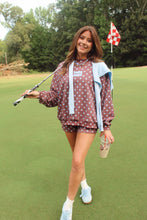 Load image into Gallery viewer, Brown & Blue Dot Delta Mockneck Set