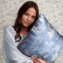Load image into Gallery viewer, Bridgerton x Kitsch Satin Pillowcase in Garden Toile
