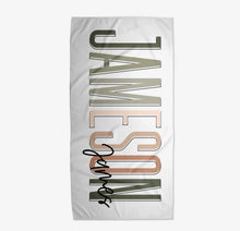 Load image into Gallery viewer, Personalized name and middle name beach towel - Preorder (two weeks from order date)