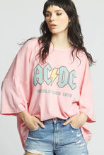 Load image into Gallery viewer, AC/DC 1979 World Tour Pink One Size Oversized Band Tee - Recycled Karma