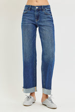 Load image into Gallery viewer, RISEN JEANS- MID RISE ANKLE STRAIGHT CUFFED HEM JEANS PSA21978