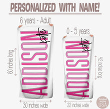 Load image into Gallery viewer, Personalized name and middle name beach towel - Preorder (two weeks from order date)
