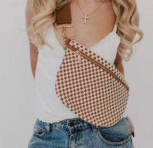 Load image into Gallery viewer, Pretty Simple-Westlyn Woven Brown checkered Guitar strap Bum Bag