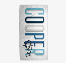 Load image into Gallery viewer, Personalized name and middle name beach towel - Preorder (two weeks from order date)