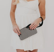 Load image into Gallery viewer, Pretty Simple- Emma woven black checkered clutch wristlet
