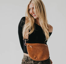 Load image into Gallery viewer, Pretty Simple-Westlyn Woven Brown Guitar strap Bum Bag - 3 sisters collection