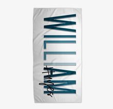 Load image into Gallery viewer, Personalized name and middle name beach towel - Preorder (two weeks from order date)
