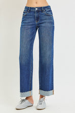 Load image into Gallery viewer, RISEN JEANS- MID RISE ANKLE STRAIGHT CUFFED HEM JEANS PSA21978