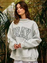 Load image into Gallery viewer, BUCKETLIST- Embroidered PRAY mock neck sweatshirt
