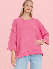 Load image into Gallery viewer, Lightweight washed pink boxy sweater
