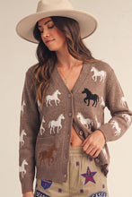 Load image into Gallery viewer, Western print knit button down cardigan

