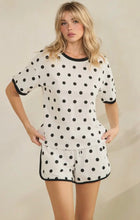 Load image into Gallery viewer, White/Black Polka dot relaxed fit set
