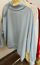 Load image into Gallery viewer, Powder Blue lightweight mock neck sweatshirt
