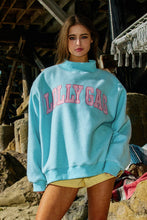 Load image into Gallery viewer, DILLYDALLY- LOLLY GAG | Reversible Mockneck Sweatshirt: Blue
