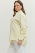 Load image into Gallery viewer, Curvy sized Nina-Butter Yellow oversized button down top
