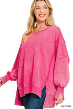 Load image into Gallery viewer, Oversized mineral washed pink sweatshirt ZEN
