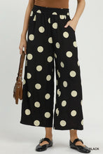 Load image into Gallery viewer, Plus UMGEE wide leg cropped black polka dot trouser

