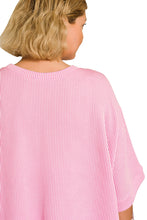 Load image into Gallery viewer, Curvy size- Baby Pink ribbed wide leg two piece set
