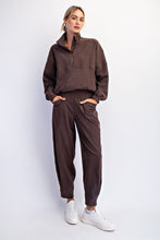 Load image into Gallery viewer, Espresso Ribbed luxury Ribbed cocoon pants
