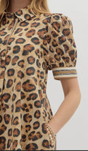 Load image into Gallery viewer, LIZA- Large leopard print dress with a stipe hem detail
