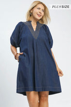 Load image into Gallery viewer, Plus dark wash UMGEE Denim dress
