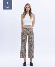 Load image into Gallery viewer, PLUS HIGH RISE ANIMAL PRINT CROP WIDE LEG JEANS T5894LPD-P
