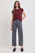 Load image into Gallery viewer, RISEN JEANS- Adjustable waist high rise cropped barrel jeans
