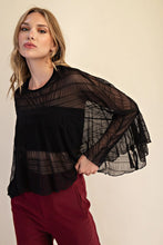 Load image into Gallery viewer, Kiki-Black Oversized sheer textured top

