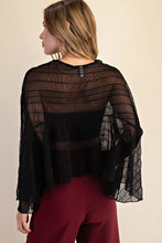 Load image into Gallery viewer, Kiki-Black Oversized sheer textured top

