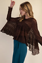 Load image into Gallery viewer, Kiki-Chocolate Oversized sheer textured top
