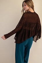 Load image into Gallery viewer, Kiki-Chocolate Oversized sheer textured top
