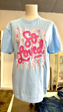 Load image into Gallery viewer, So loved - John 3:16 Powder blue comfort color tshirt
