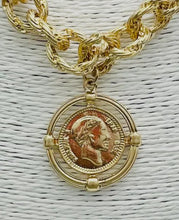 Load image into Gallery viewer, Matte Gold Vintage wash coin necklace
