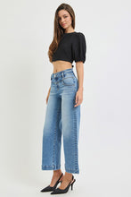 Load image into Gallery viewer, PLUS RISEN JEANS- HIGH RISE CROP WIDE JEANS WITH FRONT AND BACK YOKE DETAILS PWC21830
