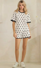 Load image into Gallery viewer, White/Black Polka dot relaxed fit set
