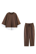 Layering effect Barel pants two piece set