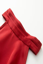 Load image into Gallery viewer, Red asymmetric lace hem halter top
