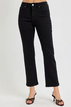 Load image into Gallery viewer, PLUS RISEN JEANS- High Rise Solid Black kick flare jeans RDP5817X
