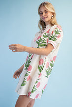 Load image into Gallery viewer, Pink Floral print notch neck dress
