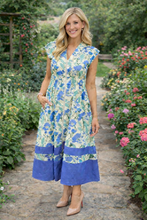 Load image into Gallery viewer, Floral print smocked waist midi dress
