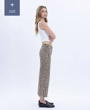 Load image into Gallery viewer, PLUS HIGH RISE ANIMAL PRINT CROP WIDE LEG JEANS T5894LPD-P
