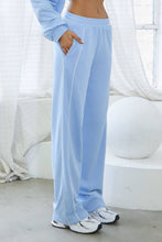 Load image into Gallery viewer, Powder blue French terry tracksuit set w/ piping trim and adjustable top
