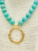 Load image into Gallery viewer, PENDANT - Big Ball Necklace w/Pendant (turquoise) NK616
