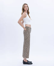 Load image into Gallery viewer, VERVET-HIGH RISE ANIMAL PRINT CROP WIDE LEG JEANS T5894LPD
