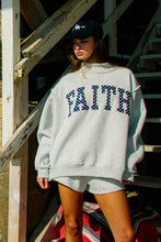 Load image into Gallery viewer, FAITH | Embroidered Polka-Dot Mock Neck Sweatshirt

