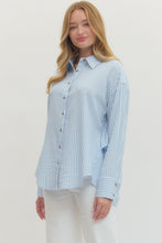 Load image into Gallery viewer, Nina-Light Blue oversized button down top
