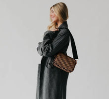 Load image into Gallery viewer, Pretty Simple-Willow Woven Checkered Coffee Guitar strap crossbody -3 sisters collection
