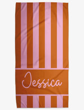 Load image into Gallery viewer, Classic Personalized Cabana stripe beach towel ( Preorder 2 weeks from order date)
