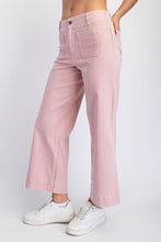 Load image into Gallery viewer, Dusty pink cropped twill wide leg pants
